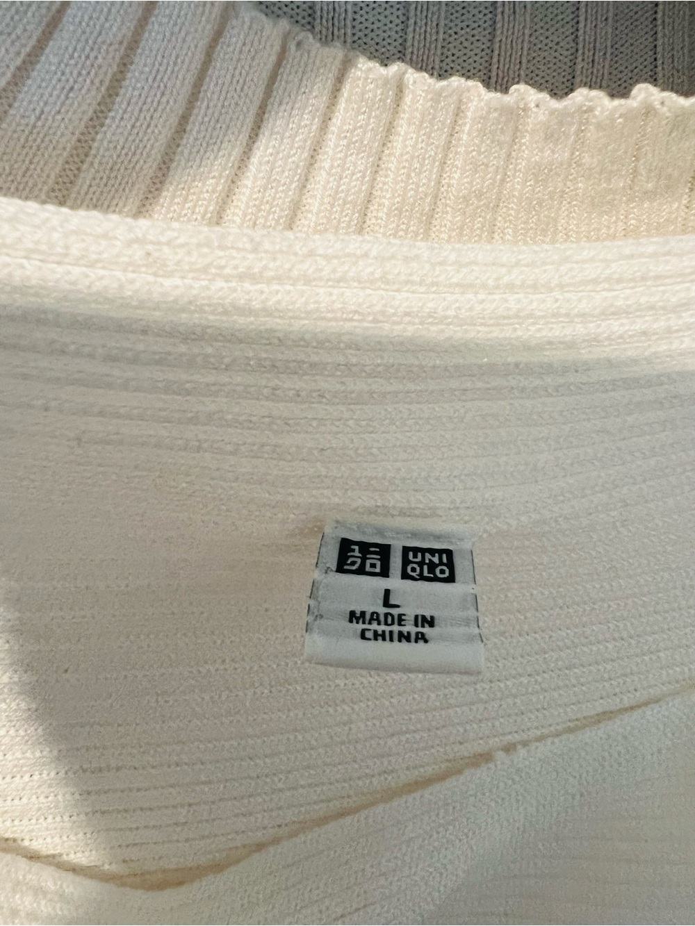 Uniqlo Ivory Ribbed Boatneck Top - Picture 4 of 4
